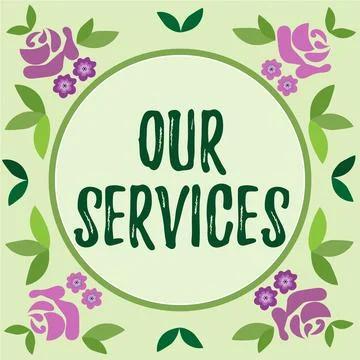 Text caption presenting Our Services. Concept meaning The occupation or function Stock Illustration