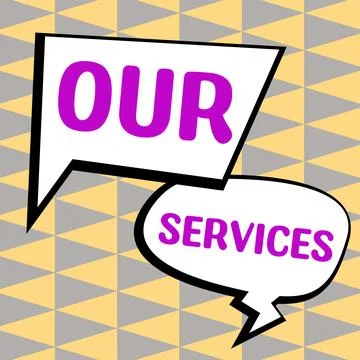 Text caption presenting Our Services. Business idea The occupation or function Stock Illustration