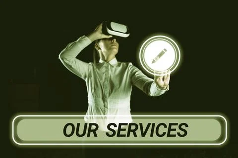 Text caption presenting Our Services. Word Written on The occupation or function Foto stock