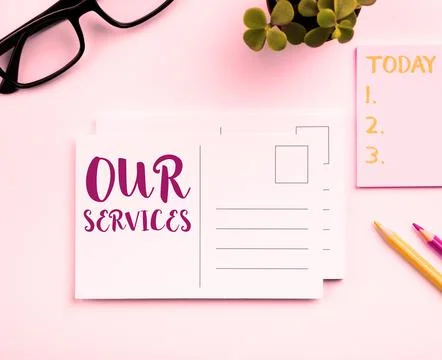 Text caption presenting Our Services. Concept meaning The occupation or function 库存照片