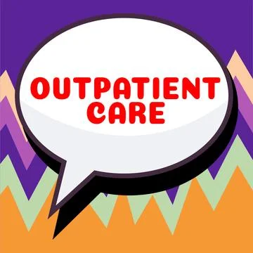 Text caption presenting Outpatient Care. Business showcase the final result of Illustrazione stock