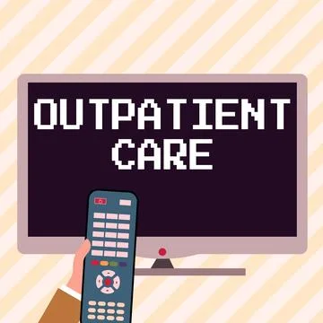 Text caption presenting Outpatient Care. Business showcase the final result of Illustrazione stock