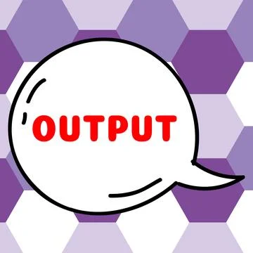 Text caption presenting Output. Business approach the final result of something Illustrazione stock