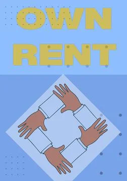 Text caption presenting Own Rent. Internet Concept tangible property is leased Stock-Illustration