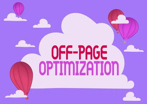 Text caption presenting Off Page Optimization. Business overview set of Stock Illustration