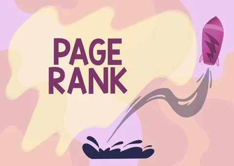 Text caption presenting Page Rank. Business concept a value assigned to a web Stock Illustration