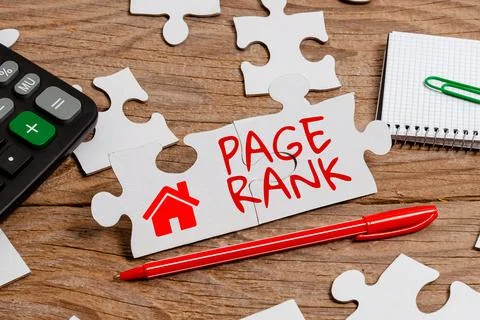 Text caption presenting Page Rank. Business showcase a value assigned to a web Foto stock