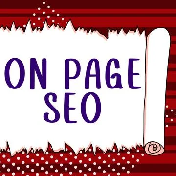 Text caption presenting On Page Seo. Concept meaning allow users to provision Stock Illustration