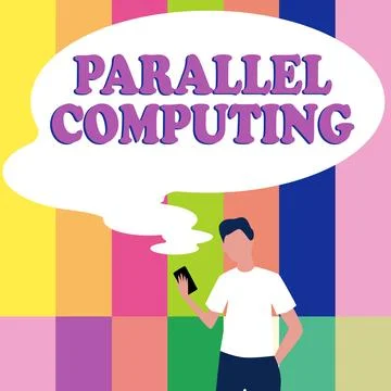 Text caption presenting Parallel Computing. Conceptual photo simultaneous Ilustração Stock