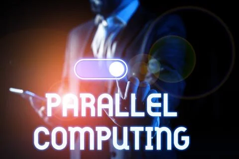 Text caption presenting Parallel Computing. Conceptual photo simultaneous Foto stock