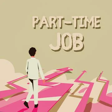 Text caption presenting Part Time Job. Business idea Weekender Freelance Casual Stock Illustration