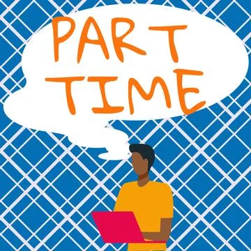 Text caption presenting Part Time. Business idea A work or job that is not Stock Illustration