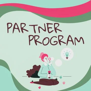 Text caption presenting Partner Program. Business approach business strategy Stock Illustration