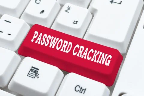 Text caption presenting Password Cracking. Internet Concept measures used to 库存照片