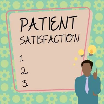 Text caption presenting Patient Satisfaction. Word for Indicator for measuring Stock-Illustration