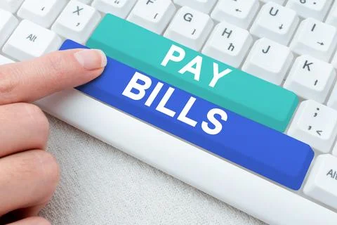 Text caption presenting Pay Bills. Internet Concept list of expenses to be paid Foto stock