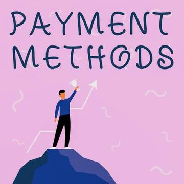 Text caption presenting Payment Methods. Internet Concept Several ways utilized Stock Illustration