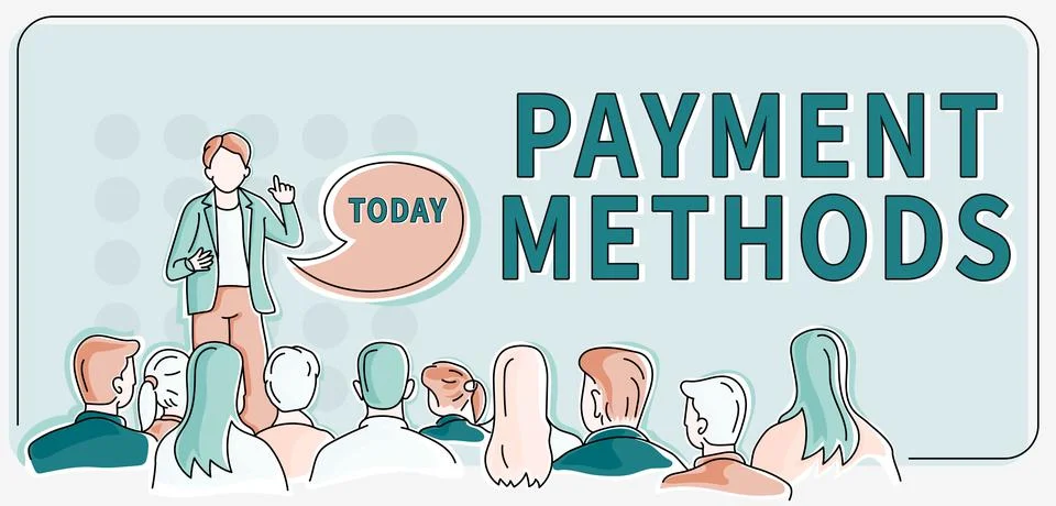 Text caption presenting Payment Methods. Business concept Several ways utilized Stock Illustration