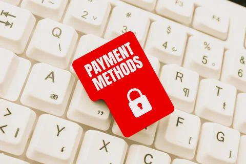 Text caption presenting Payment Methods. Business idea Several ways utilized to Stock Photos