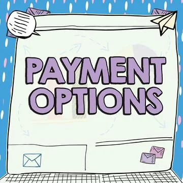 Text caption presenting Payment Options. Word Written on ways that a customers Stock Illustration