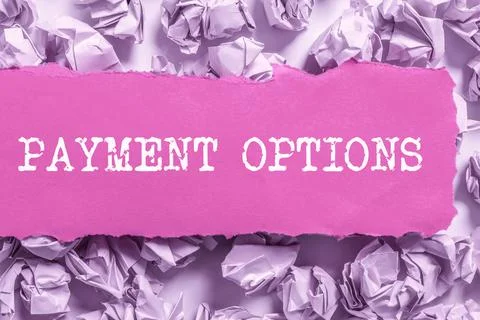 Text caption presenting Payment Options. Business concept ways that a customers Stock Photos