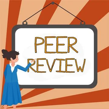 Text caption presenting Peer Review. Business concept To be peaceful happy with Stock Illustration