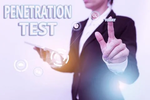 Text caption presenting Penetration Test. Business showcase authorized simulated Stock Photos