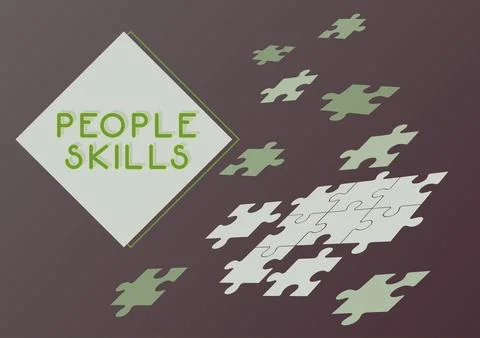 Text caption presenting People Skills. Business concept Get Along well Effective Stock Illustration