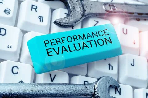 Text caption presenting Performance Evaluation. Business showcase the Stock Photos