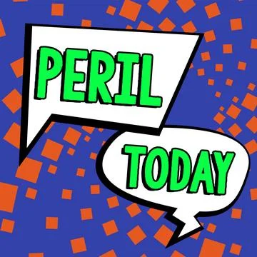 Text caption presenting Peril. Internet Concept indicates something extremely Stock Illustration