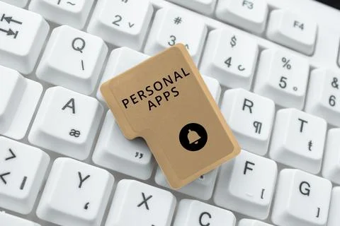 Text caption presenting Personal Apps. Business overview Organizer Online Stock Photos