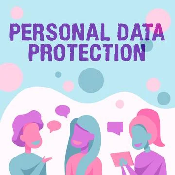 Text caption presenting Personal Data Protection. Concept meaning protecting and 库存插图