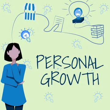 Text caption presenting Personal Growth. Business idea improve develop your イラスト素材