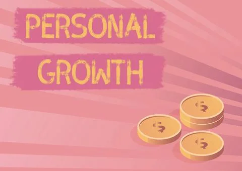 Text caption presenting Personal Growth. Concept meaning improve develop your 스톡 일러스트
