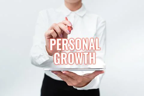 Text caption presenting Personal Growth. Word for improve develop your skills Stock Photos