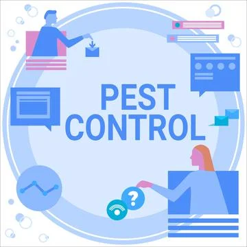 Text caption presenting Pest Control. Business idea Killing destructive insects Stock Illustration