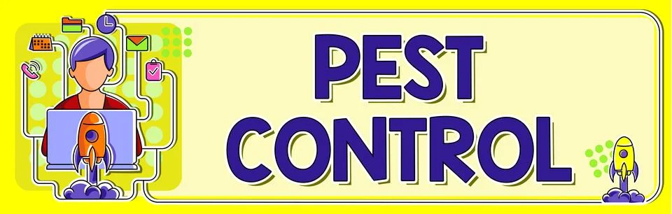 Text caption presenting Pest Control. Business concept Killing destructive Stock Illustration
