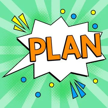 Text caption presenting Plan. Conceptual photo Start of a detailed proposal of Stock Illustration