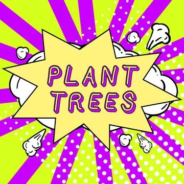 Text caption presenting Plant Trees. Business concept process of planting a tree Stock Illustration