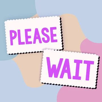 Text caption presenting Please Wait. Business showcase to pause any implemented イラスト素材