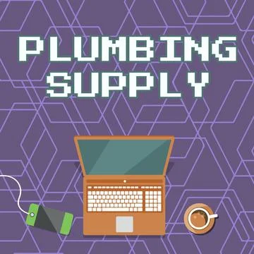 Text caption presenting Plumbing Supply. Internet Concept tubes or pipes connect イラスト素材