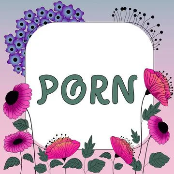 Text caption presenting Porn. Business approach depiction of erotic behavior Stock Illustration