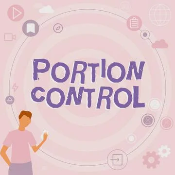 Text caption presenting Portion Control. Business approach knowing the correct Stock Illustration