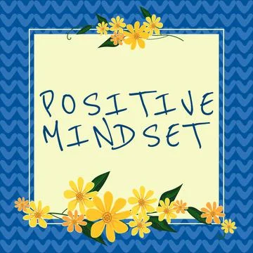 Text caption presenting Positive Mindsetmental and emotional attitude that Stock Illustration