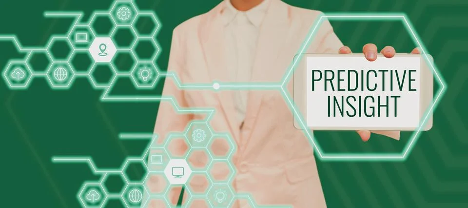 Text caption presenting Predictive InsightProactive Fault Management System an Stockfoto's