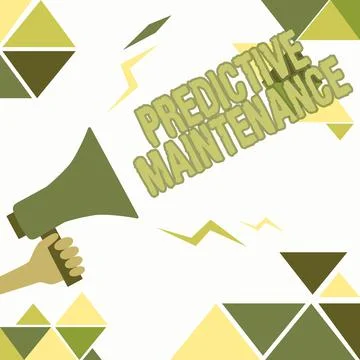 Text caption presenting Predictive Maintenance. Word for Predict when Equipment Stock Illustration