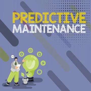 Text caption presenting Predictive Maintenance. Concept meaning Predict when Stock Illustration