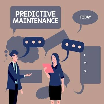 Text caption presenting Predictive Maintenance. Word Written on Predict when 스톡 일러스트