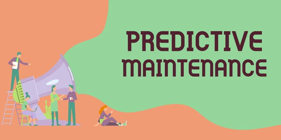 Text caption presenting Predictive Maintenance. Internet Concept Predict when 스톡 일러스트
