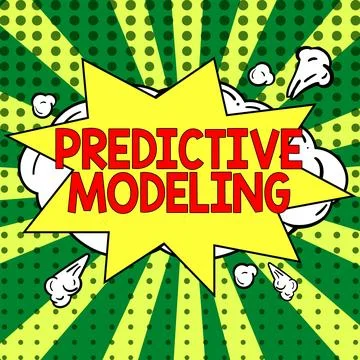 Text caption presenting Predictive Modeling. Word for maintenance strategy Stock Illustration